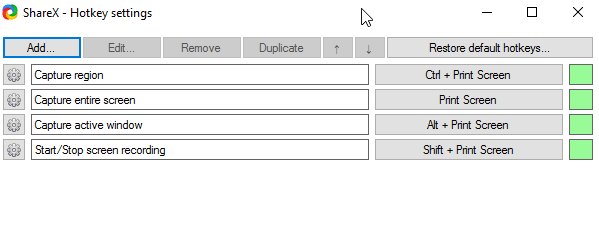 Hot Key setting