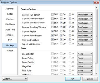 PicPick Program Options Hot Keys Settings