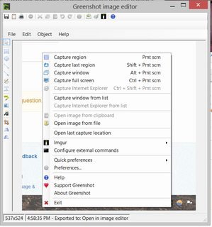 Greenshot Menu